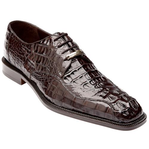 Belvedere "Chapo" Brown All-Over Genuine Hornback Crocodile Shoes 1465